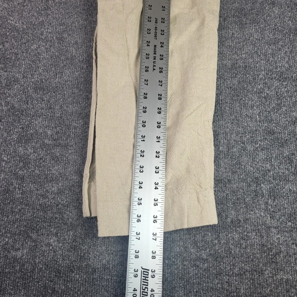 Abercrombie & Fitch Mens Tan Pleated Tapered Linen Blend Pants 30x30